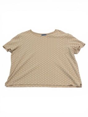 Karen Scott Beige Polka Dot Short Sleeve Tee